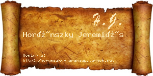Horánszky Jeremiás névjegykártya